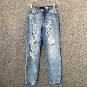 Judy Blue Women's Size 1 / 25 Boyfriend Fit Distressed Stretch Denim Jeans